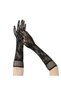 Black Long Rose-Patterned Lace Women's Gloves (5496) - 4