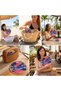Sunset Palm-Patterned Foldable Pocket Fan - Round Hand Fan with Case (5496) - 2