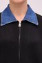 DENIM-TRIMMED KNITTED CARDIGAN - 5