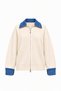 DENIM-TRIMMED KNITTED CARDIGAN - 5