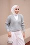 كارديجان محبوك بنقشة سلانيك بأزرار رمادية. - 4