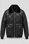 Winter Faux Leather Jacket with Fur-Trimmed Collar and Quilted Padding KMD 862_50543 - 2