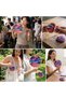 Sunset Palm-Patterned Foldable Pocket Fan - Round Hand Fan with Case (5496) - 3