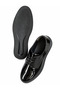 Men's Black Glossy Faux Leather Classic Lace-Up Shoes – Textured Surface, Thick Sole, Wedding Shoes - 4