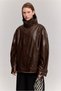 LEATHER JACKET, BROWN