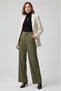Women's Lycra Velcro Closure Palazzo Trousers 4433 Khaki