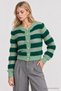 Striped Knit Cardigan LCV0014 GREEN
