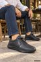 Men's Black Lace-Up Casual Sneakers with Comfortable Soles