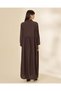 Women Brown Button-Front Maxi Shirt Dress - 3