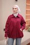 Plum Oversized Gabardine Jacket with Zipper