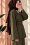 Perla Crepe Jacket and Pants Set—Khaki - 4