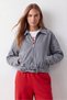 Women's Belt Detail Denim Jacket – Denim Jacket with Oversized Zippers Navy Blue