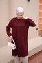 تونيك مودال ذو ياقة دائرية باللون العنابي - 4