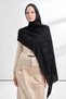 MAREN PATTERNED FLOSS VISCOSE SCARF - BLACK - 3