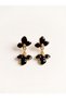 Set of 2 Dangling Flower and Fan Earrings - 4