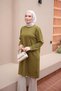 تونيك مودال بياقة دائرية باللون الأخضر الزيتي - 4