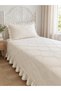 Single-Size Bedspread with Embroidered Ruffle Detail - 3
