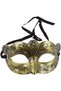 Gold-Toned Distressed Masquerade Ball Mask – Venetian-Style Party Mask (5496) - 4