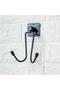 Self-Adhesive Black Stainless Metal Robe and Towel Hanger (5496)