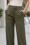 Women's Lycra Velcro Closure Palazzo Trousers 4433 Khaki - 2