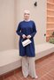 Navy Blue Crew Neck Modal Tunic - 2