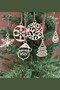 Set of 6 Red and White String Christmas Tree Ornaments with Santa and Snowflake Designs (5496) - 2
