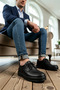 Men's Lace-Up Leather Casual Sneakers with Non-Slip Sole—Comfortable, Relaxed, Modern, Seasonal - 3