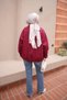 Plum Oversized Gabardine Jacket with Zipper - 4