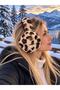 Leopard Pattern Plush Winter Headphones - Soft and Cold-Protective