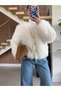 Faux Fur Coat with Gold Buttons - 2