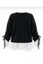 WOMEN'S PREMIUM LACE Ruched Detail Sleeve Knit Cardigan - 6