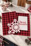 Snowflake Plaid Red Plaid Pattern Digitally Printed 2-Piece Kitchen Towel Set, 35x55 cm