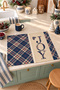 Tartan Joy Navy Blue and Beige Plaid Pattern Digital Print 2-Piece Kitchen Towel Set, 35x55 cm - 5