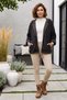 Italian Black Hooded Long-Sleeve Zippered Pocket-Clad Tie-Detail Casual Velvet Woven Jacket 68 66 - 2