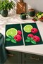 Berry Lime: Raspberry and Lemon, Dark Green Patterned, Digitally Printed 2-Piece Kitchen Towel Set, 35x55 cm - 3
