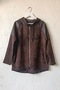 Italian Brown Hooded Long-Sleeve Zippered Pocket Leather-Paneled Casual Velvet Woven Jacket 69 65 - 2