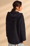 Women's Hooded, Front Zippered, Pouch-Pocketed Cardigan - 4