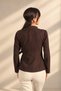 Women's Double-Breasted Jacket with Side Metal Buckles and Single-Sided Pleats - 4