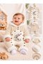 Boys' Welsoft Fleece Winter Onesie: Hooded, embroidered with "Little Lamb" and featuring buttons—Soft, Thick, Beige Baby Onesie - 3