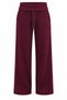 Women's Plum-Colored Rolled Hem Pants with Adjustable Cuffs, Barrel Fit, Loose Fit - H6187 - 8