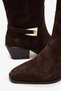 Orka Brown Suede Leather Women's Heeled Boots - 4