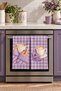 Lavender Latte Coffee Knit Lilac Checked Pattern Digital Print 2-Piece Kitchen Towel Set, 35x55 cm - 2