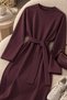 Oysho Basic Crew Neck Dress with Belted Design - 2