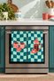 Teal Coffee French Press Turquoise-Patterned Digitally Printed 2-Piece Kitchen Towel Set, 35x55 cm - 2