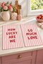 Lucky Love Pink Striped and Digitally Printed Kitchen Towel Set, 35x55 cm - 8