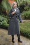Anthracite-Colored Button-Front Coat with Pockets and Belt HM2981 - 5