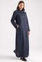 Plus-Size Suede Trench Coat with Embroidered Collar and Sleeve Detail, NAVY 6931 - 5