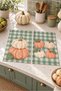 Sage Pumpkins Green Checked Pattern Digitally Printed 2-Piece Kitchen Towel Set, 35x55 cm - 4