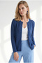 Women's Navy Blue Diamond Patterned Fine Knit Cardigan HRK-19000535
