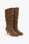 Boran Cigar Suede Leather Kitten-Heel Boots - 3
